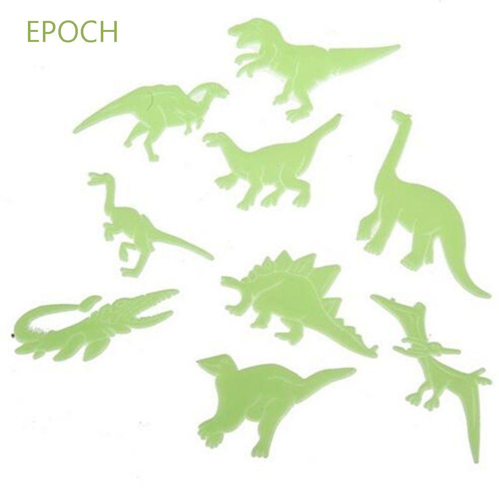 Epoch Set 9 Miếng Dán Tường Dạ Quang Bằng Pvc Hình Khủng Long Nhiều Màu Sắc Trang Trí Phòng Ngủ