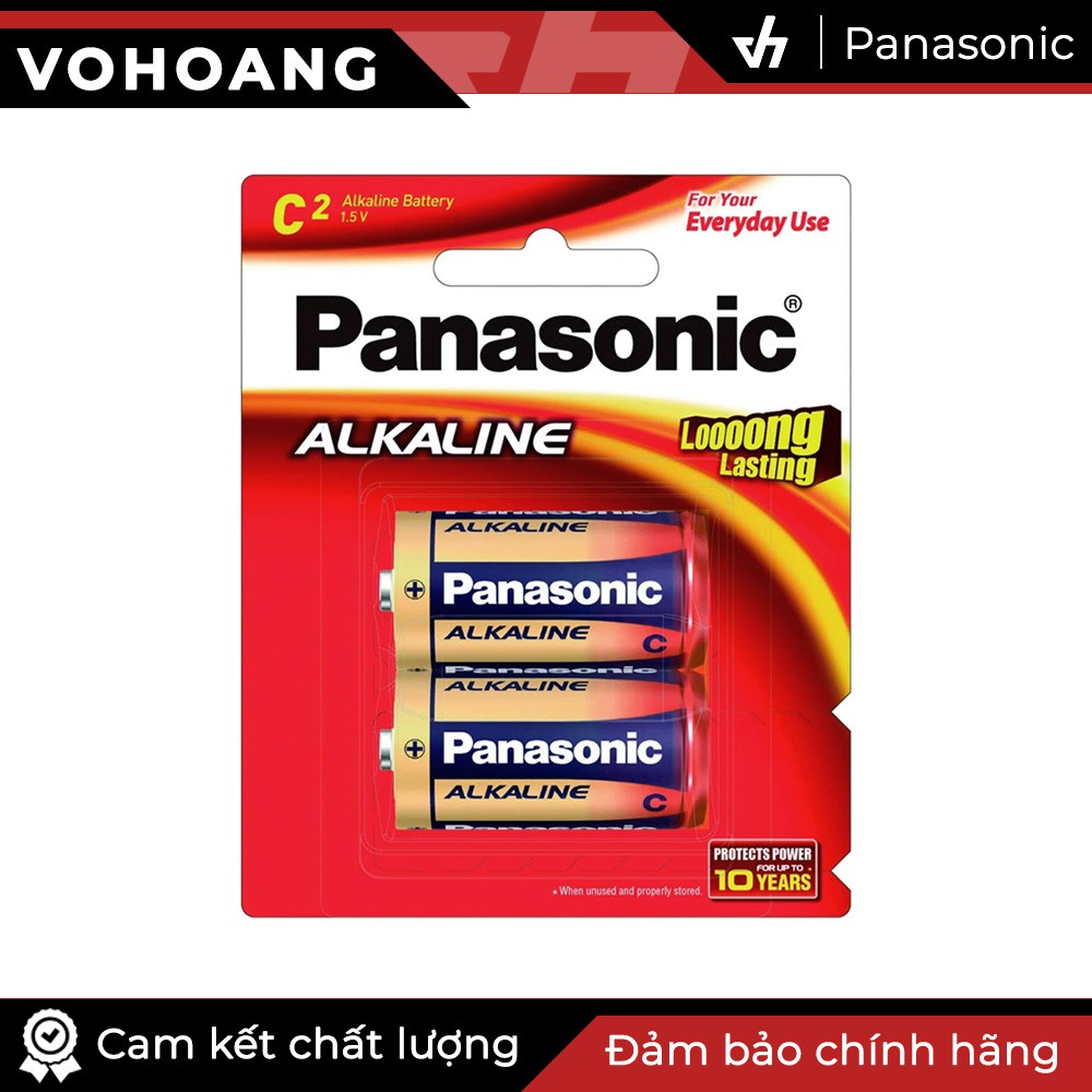 Vỉ 2 Pin Panasonic Alkaline C LR14T/2B (Gold)