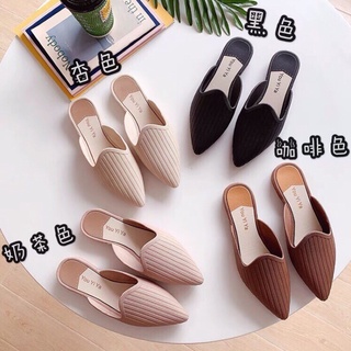Giày Sục Mules Lười Công Sở Cao Su