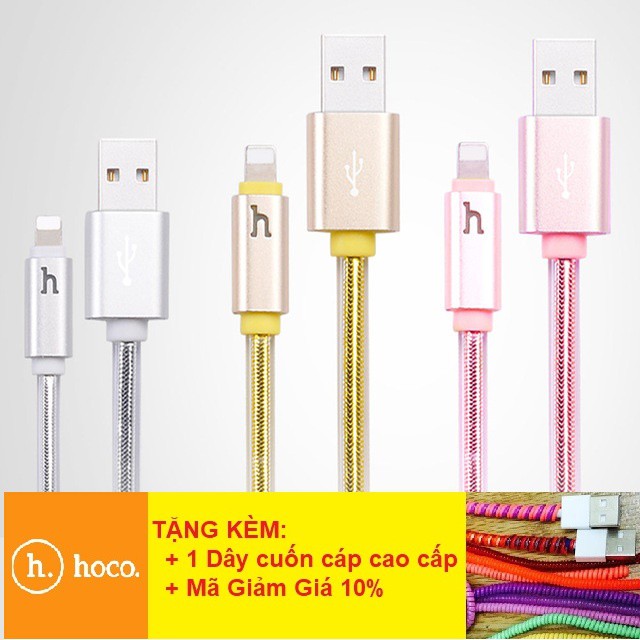 Dây Sạc IPhone 💎Thời Trang + Có đèn Led💎 Cáp Sạc Hoco UPL12 - Đèn Led Báo Sạc Đầy - BH 12 Tháng