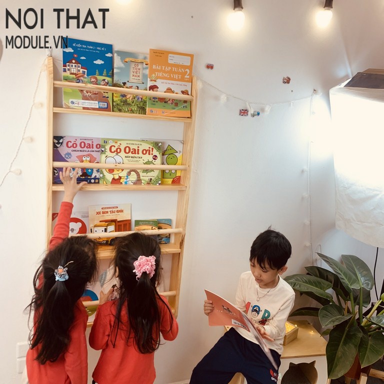 Giá sách treo tường, kệ treo tường để đồ trang trí cho bé