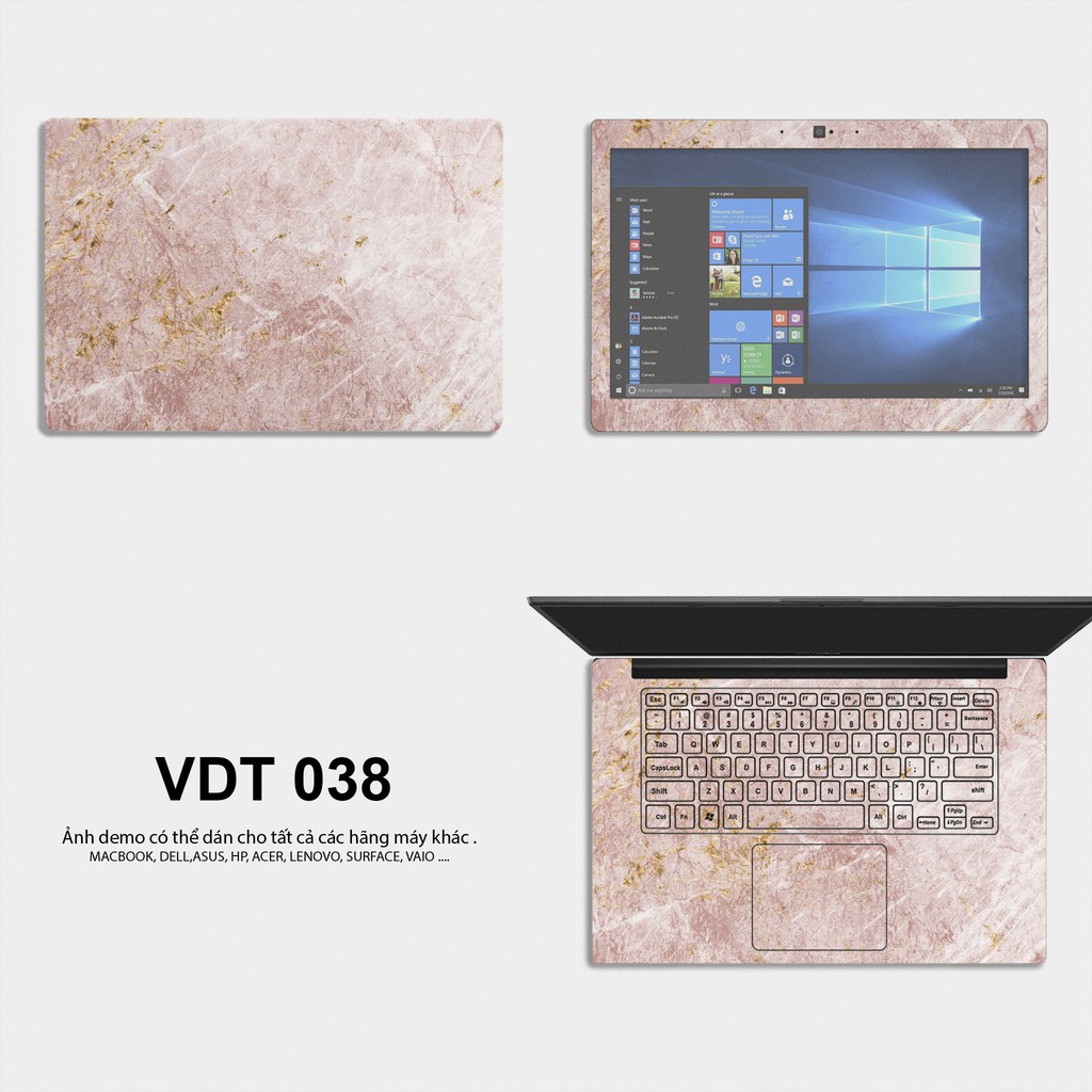 Miếng Dán Skin Laptop - Mẫu Vân Đá - Dán cho Dell, Hp, Asus, Lenovo, Acer, MSI, Surface,Vaio, Macbook