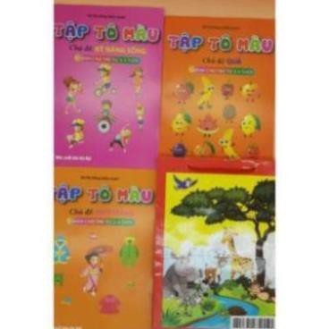 Set 8 món - đồ chơi tô cho bé: Tô màu, tô chữ, tô số, phát triển trí tuệ cho trẻ mẫu giáo: 3-4 tuổi, 4-5 tuổi, 5-6 tuổi