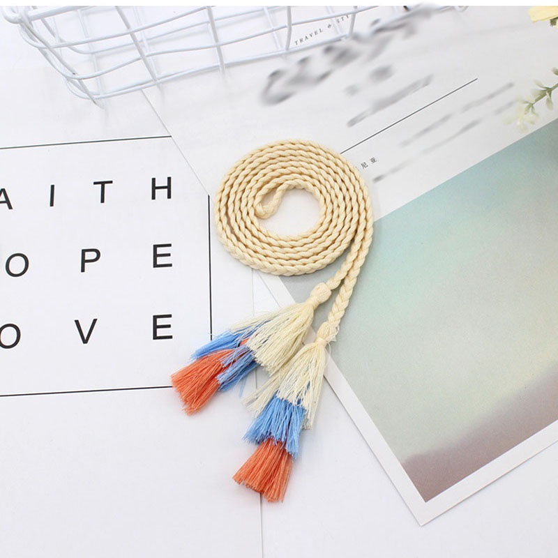 Thắt Lưng Dây Bện Phối Tua Rua Thời Trang