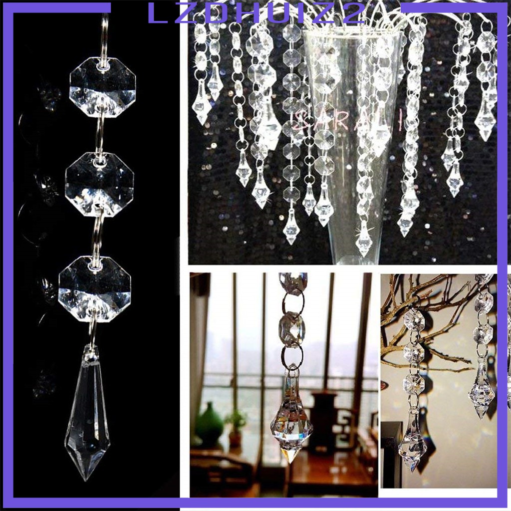 [Lzdhuiz] Set 10 Hạt Pha Lê Giọt Nước Trang Trí Cây Thông Noel Les Fleurs