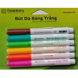 Bút Lông Viết Bảng Trắng Cho Trẻ Em - Bút Lông 06 Màu Thế Giới Bảng