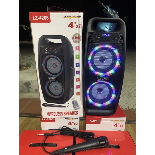 Loa kèm mic hát Blutooth LZ 4206 âm bass cực hay