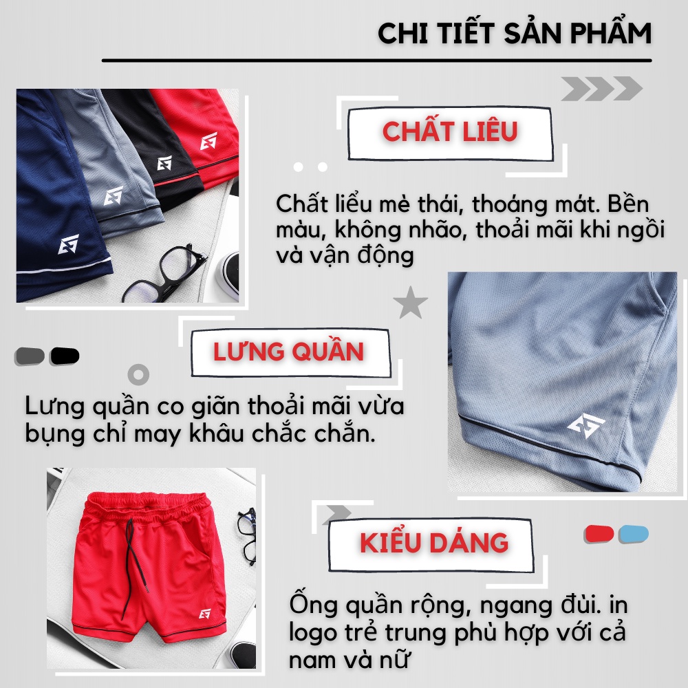 [Xả Kho 3 Ngày] Quần đùi tập gym nam, quần sọc nam vải mềm thể thao tập gym đẹp