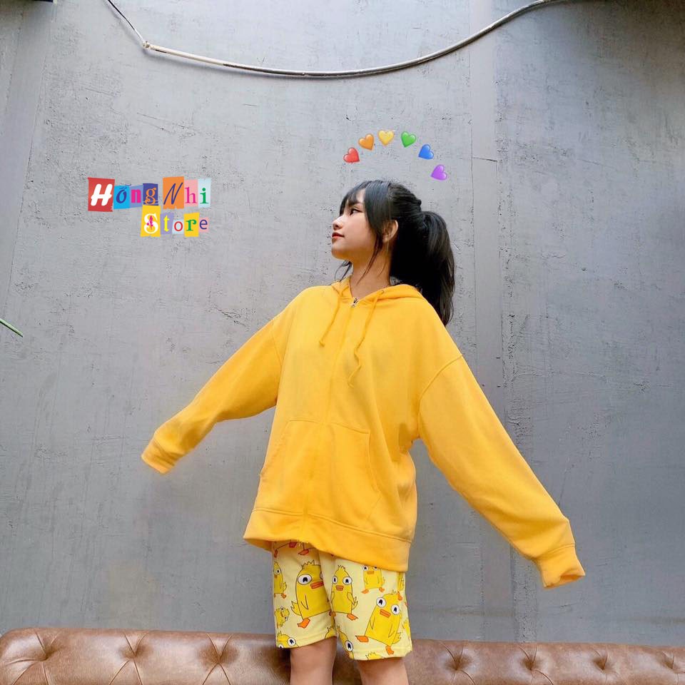 ÁO HOODIE ZIP UNISEX YELLOW - HOOODIE DÂY KÉO DÁNG RỘNG MÀU VÀNG - MM | BigBuy360 - bigbuy360.vn