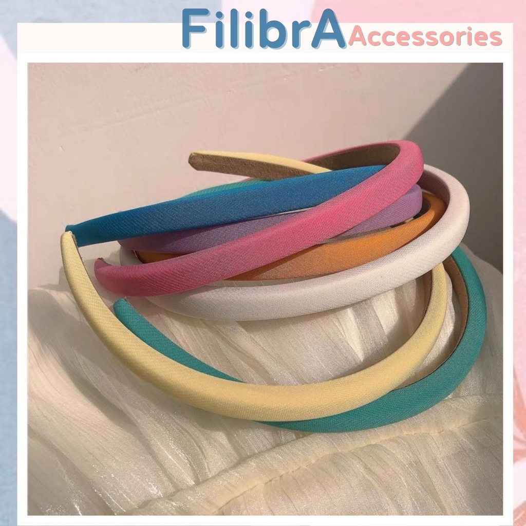 Băng đô cài tóc trơn bọc vải không răng êm đầu CT052 - Filibrastyle
