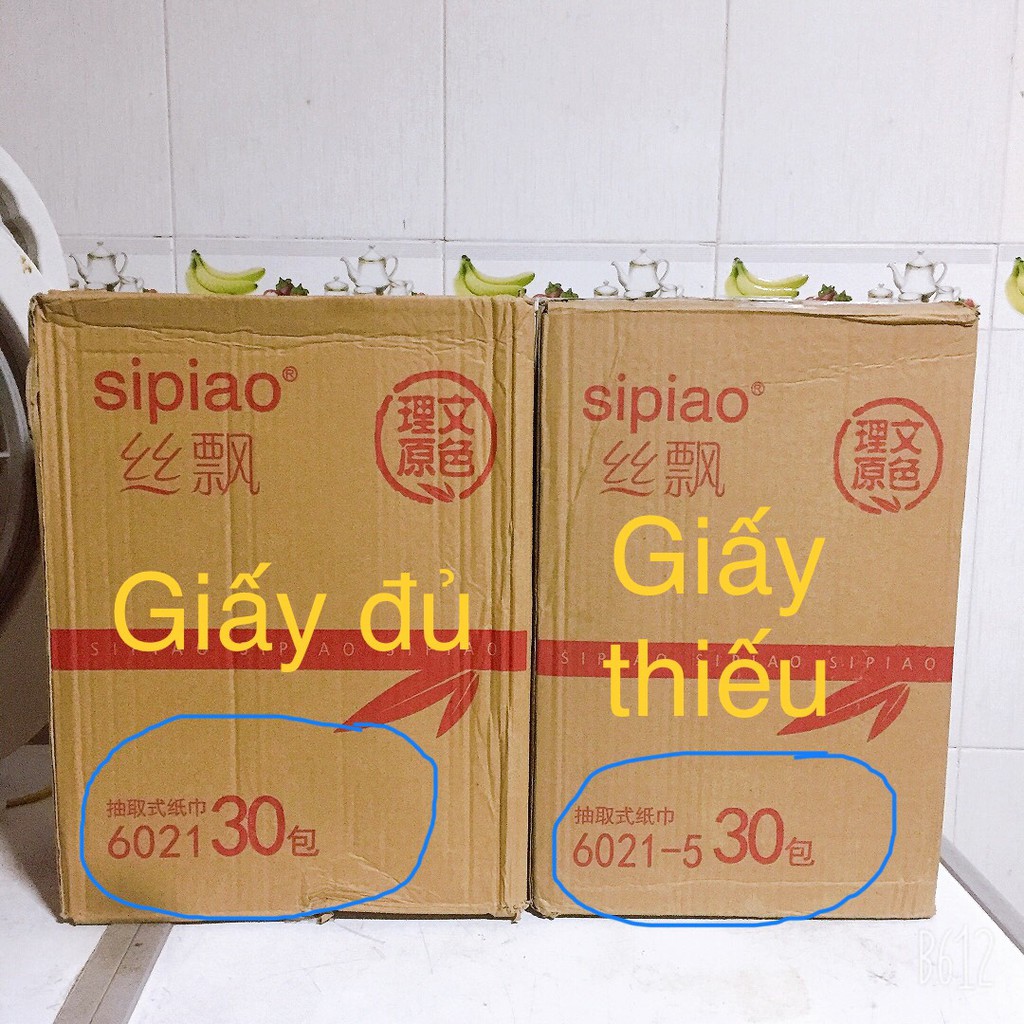 Giấy ăn gấu trúc SIPIAO thùng 30 gói, hàng nội địa loại 1