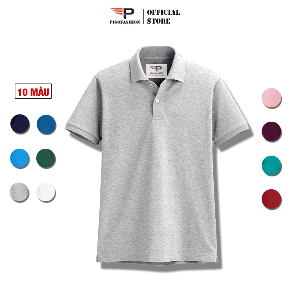 Bộ 3 áo thun cổ bẻ nam Pigofashion PG19 (Xám, trắng, xanh đen) chọn thêm màu khác | BigBuy360 - bigbuy360.vn