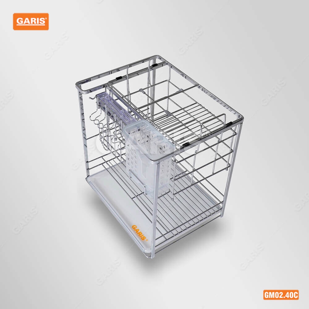 [FREESHIP HCM] Giá Dao Thớt, Gia Vị, Chai Lọ Garis GM02C - Nan Vuông - Inox 304 - Dùng Cho Cánh Kéo