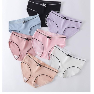 Quần lót cotton màu trơn thiết kế thoải mái cho nữ