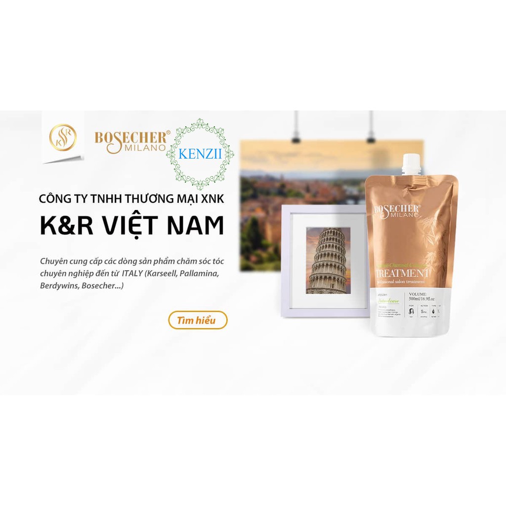 Kem hấp ủ tóc Collagen BOSECHER Bamboo Charcoal Treatment (Phủ lụa siêu mượt) 500ml - KENZII HAIR