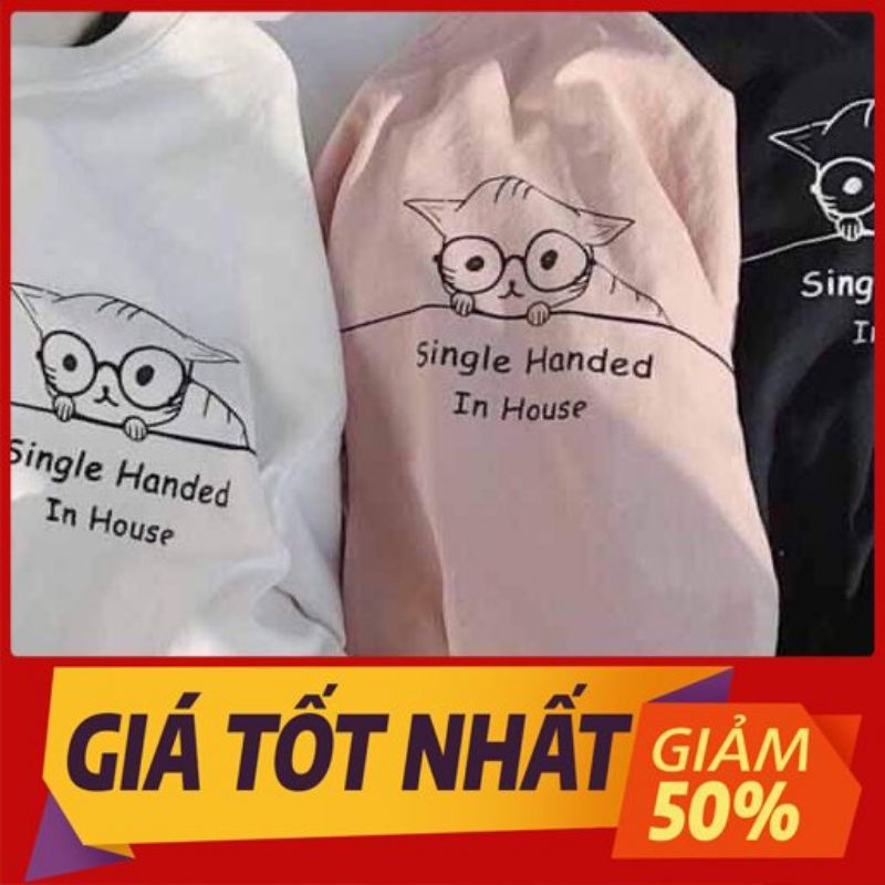 , áo thun in hình mèo đeo kính xinh dễ thương