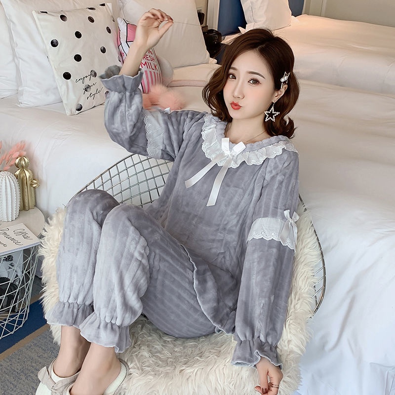 Bộ Đồ Ngủ Vải Lông Cừu San Hô Kiểu Công Chúa Dễ Thương Cho Nữ Sinh | BigBuy360 - bigbuy360.vn