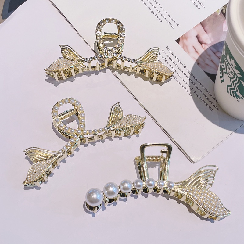 Kẹp Tóc Kim Loại Đính Ngọc Trai Giả Thời Trang Nữ