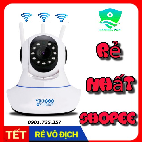 Camera yoosee 3 râu 2.0 Full HD 1080P - 100% Tiếng Việt