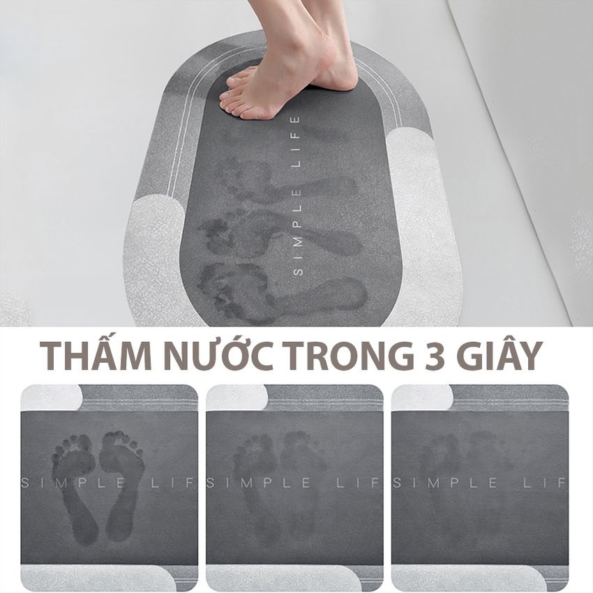 [FREESHIP❤️] Thảm Trải Sàn Thấm Hút Nước Thảm Chùi Chân Nhà Tắm, Nhà Vệ Sinh, Nhà Bếp Thấm Nước Vượt Trội