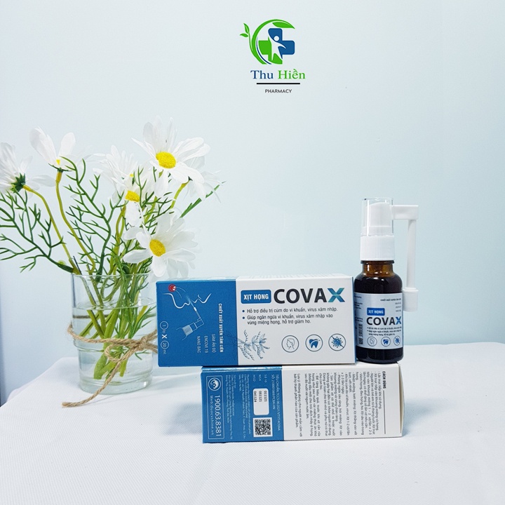 Xịt họng covax chiết xuất xuyên tâm liên hỗ trợ cảm cúm do vi khuẩn, virut giảm rát họng,viêm họng