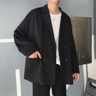 (ORDER) Áo blazer đen trơn mùa thu form rộng