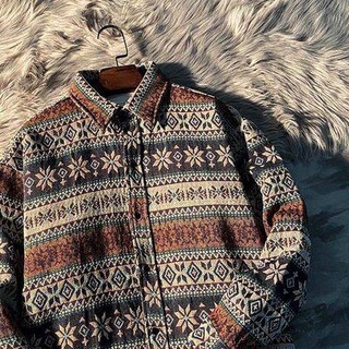 Áo khoác sơ mi dáng rộng vintage cho nam