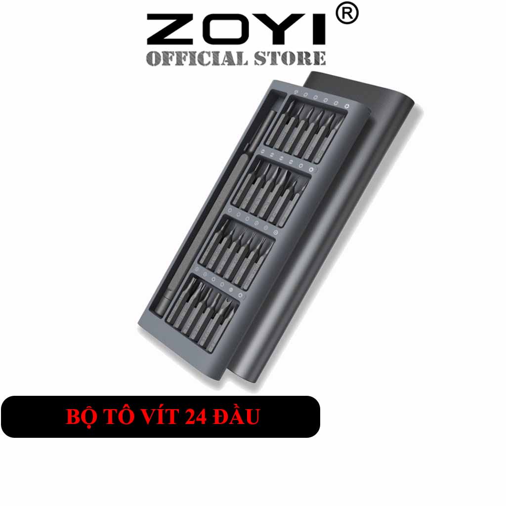 Bộ tô vít đa năng điện Zoyi 24 đầu tuốc nơ vít nhỏ có từ dùng sửa chữa