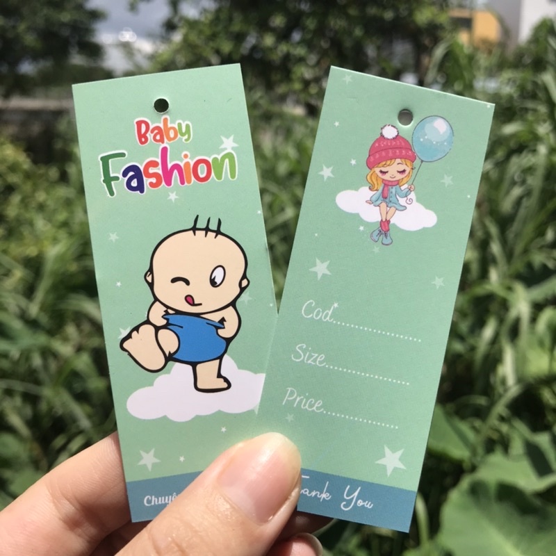 NHÃN MÁC TAG QUẦN ÁO giúp nâng cao thương hiệu quần áo - Giấy bìa cứng cán màng sang trọng 100 cái mẫu 17
