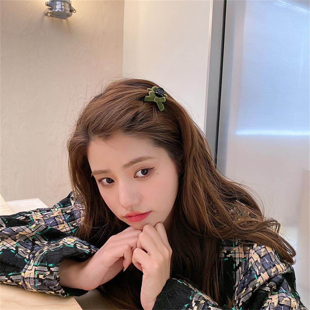 Nơ cài tóc MIHAN1 màu đỏ chất liệu nhung thời trang cho nữ