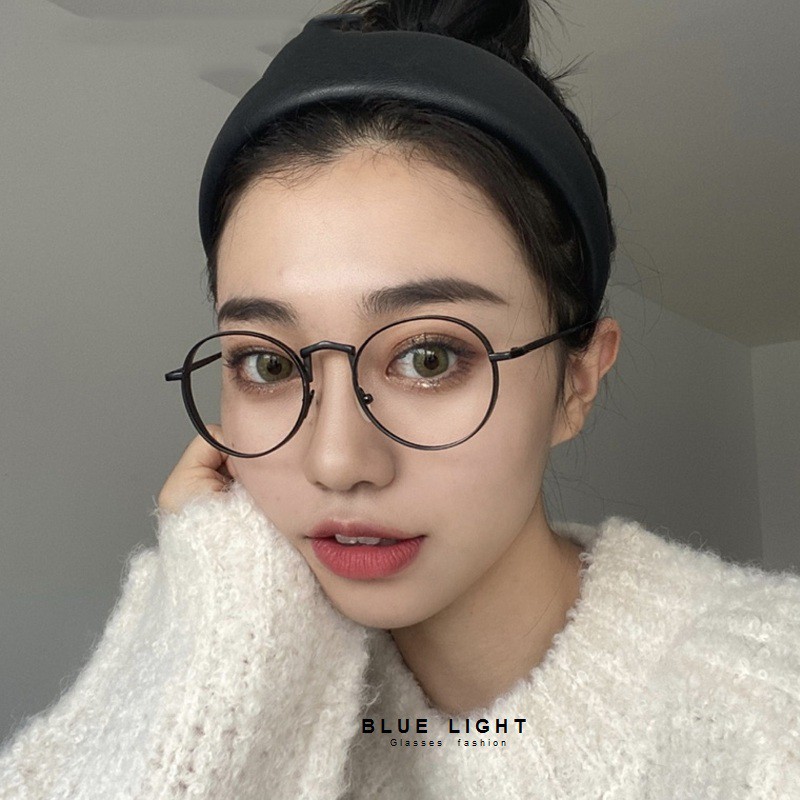 Kính Giả Cận, Gọng Kính Cận Nam Nữ Mắt Tròn Gọng Bạc Viền Dày Không Độ hàn Quốc - BLUE LIGHT SHOP | BigBuy360 - bigbuy360.vn