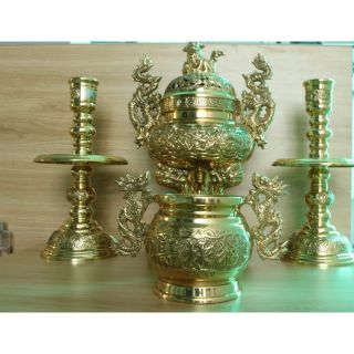 Bộ lư đồng và bát hương 36cm