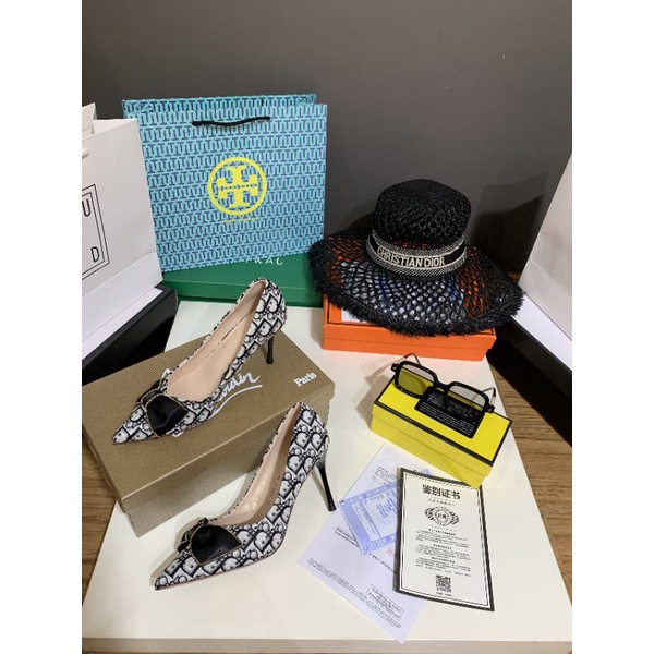 pl(VIDEO) Giày Cao Gót 8p Nơ Công Chúa Da Mềm Êm Fullbox Hãng Cao Cấp