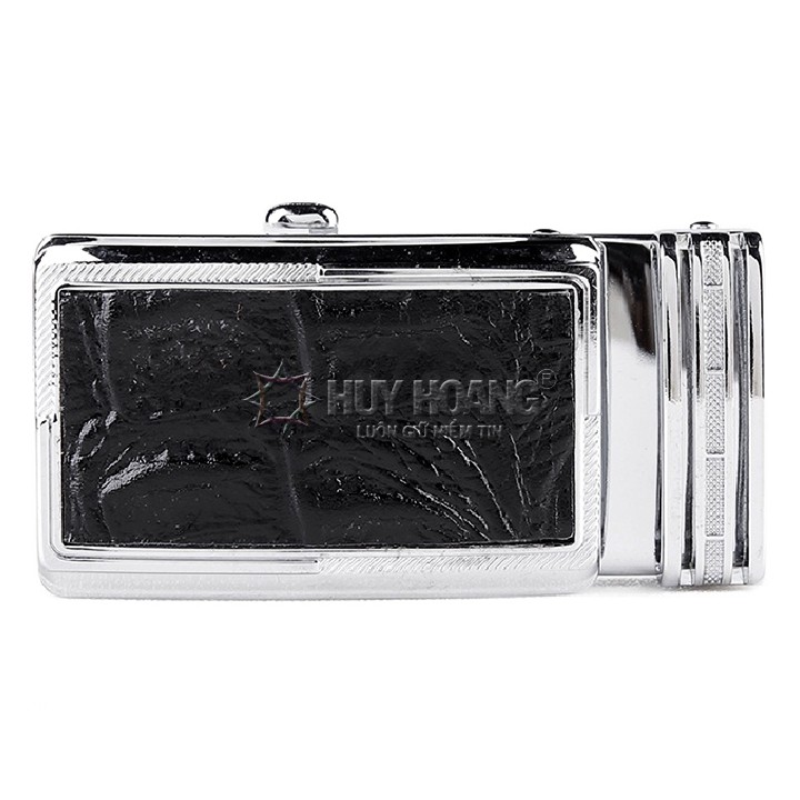 Đầu khóa Huy Hoàng mặt da bò đen khóa kim loại bạc HP9116