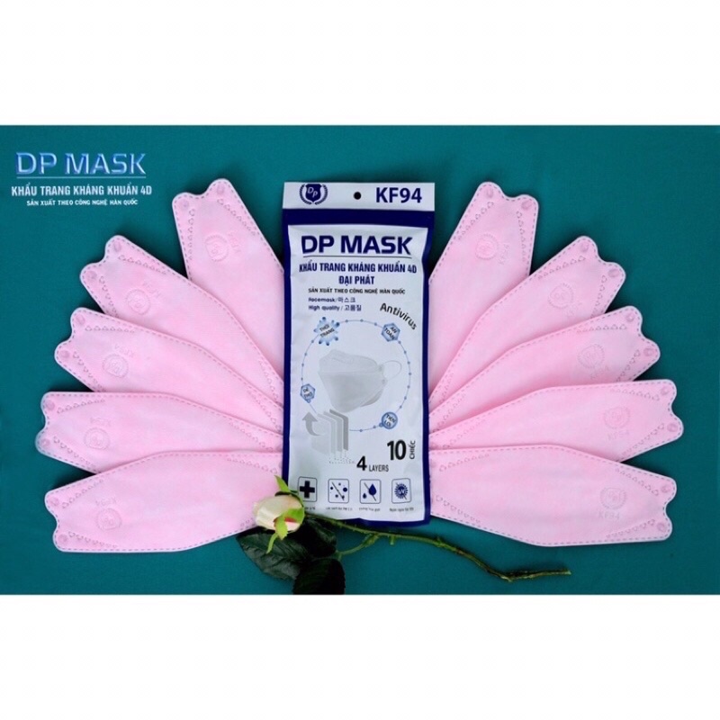 (Túi 10 chiếc) Khẩu Trang 4D MASK KF94 Đại Phát Công Nghệ Dập Hàng Quốc, Thiết Kế Thời Trang, Kháng Khuẩn
