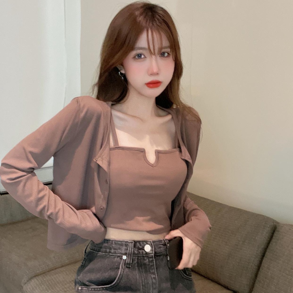 [Chất Đẹp Mùa Hè] Áo 2 dây cotton FREESIZE croptop có đệm nâng ngực gân tăm dáng ôm thoáng mát Missie MS01