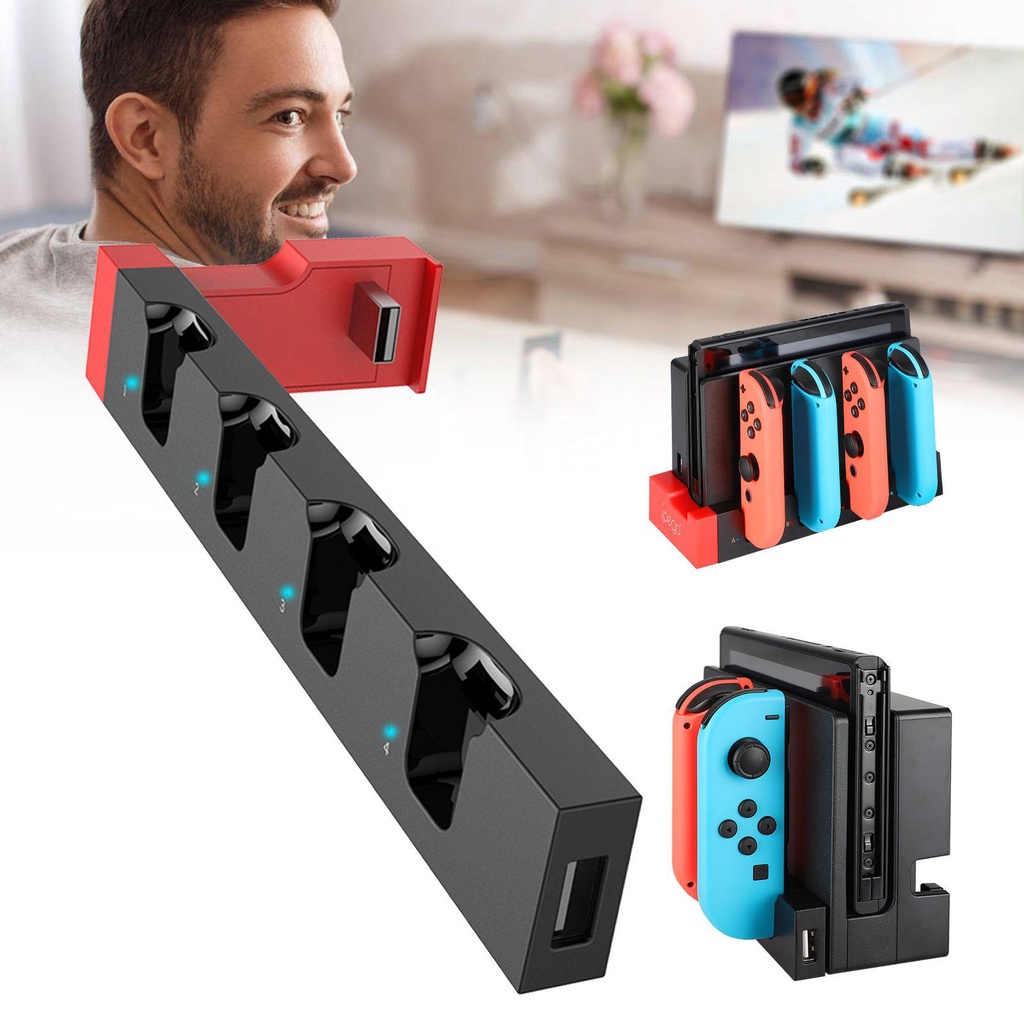 Đế Sạc 4 Cổng Cho Tay Cầm Chơi Game Nintendo Switch Joy-Con Pro