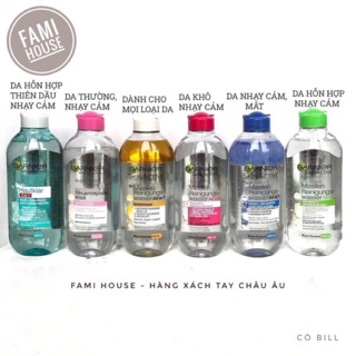 Nước Tẩy trang GARNIER Đức 400ml cho các loại da