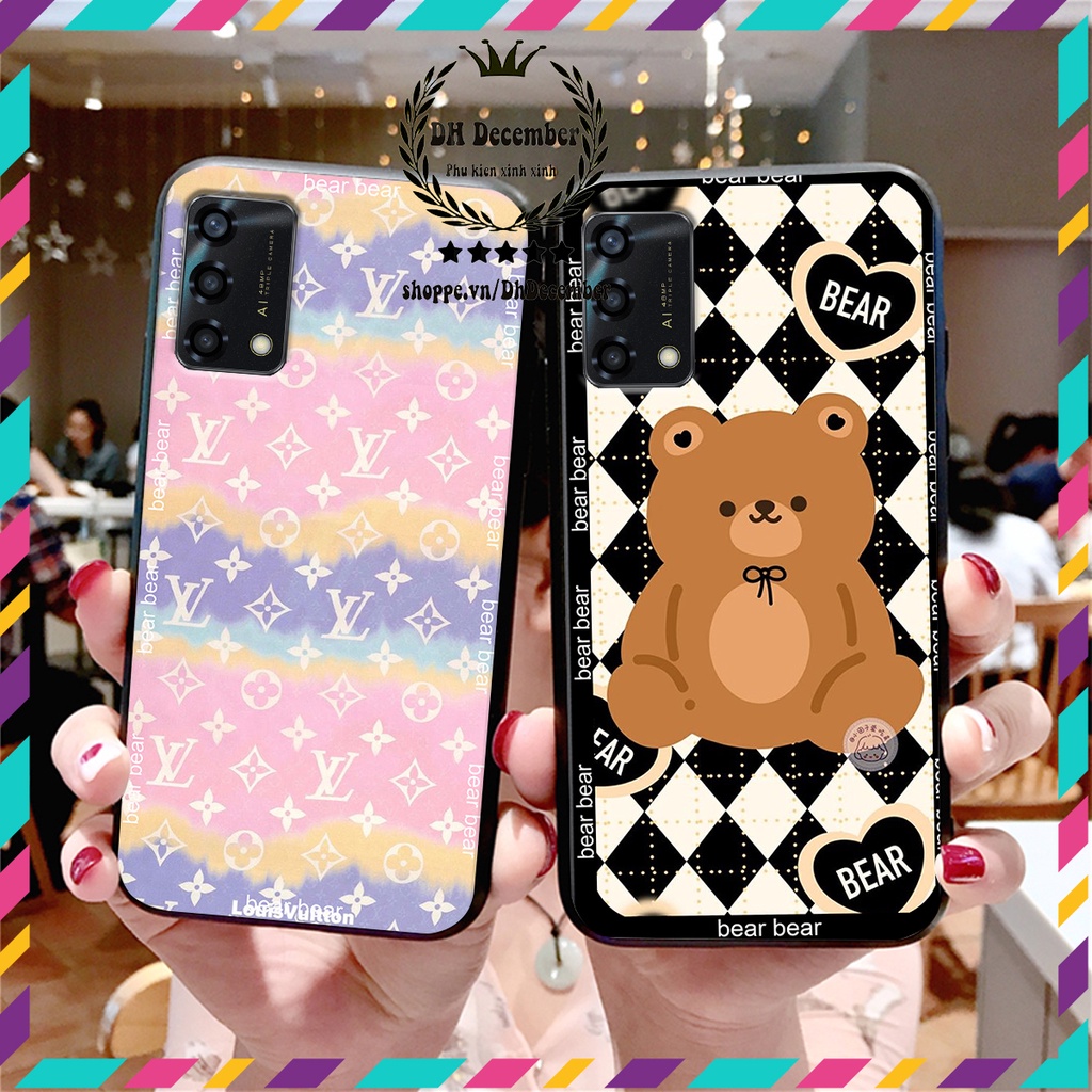 Ốp lưng Oppo A74 / A95 in hình 3D GẤU HỒNG-GẤU BE3R -XINH XẺO CỰC ĐẸP