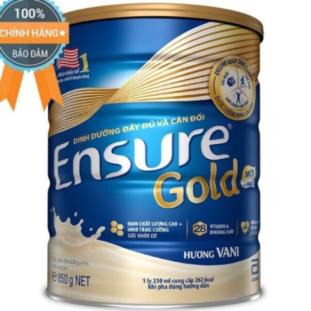 Sữa bột ABBOTT Ensure gold 850g Date 2021