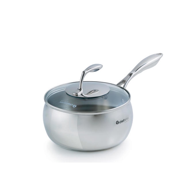 Quánh Tupperware Sauce Pan 2.4 L  - Đáy 5 lớp tích nhiệt, nồi chảo kết hợp 2 trong 1 xào, hầm, hấp tiện lợi