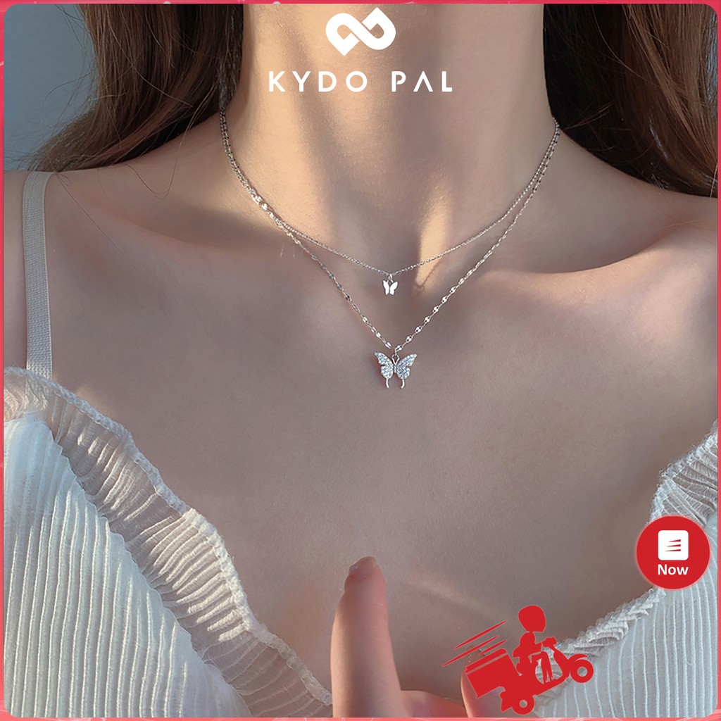 Vòng cổ nữ bạc 925 choker bướm đôi thời trang dây chuyền cá tính MCK29 - KYDO PAL Phụ kiện trang sức