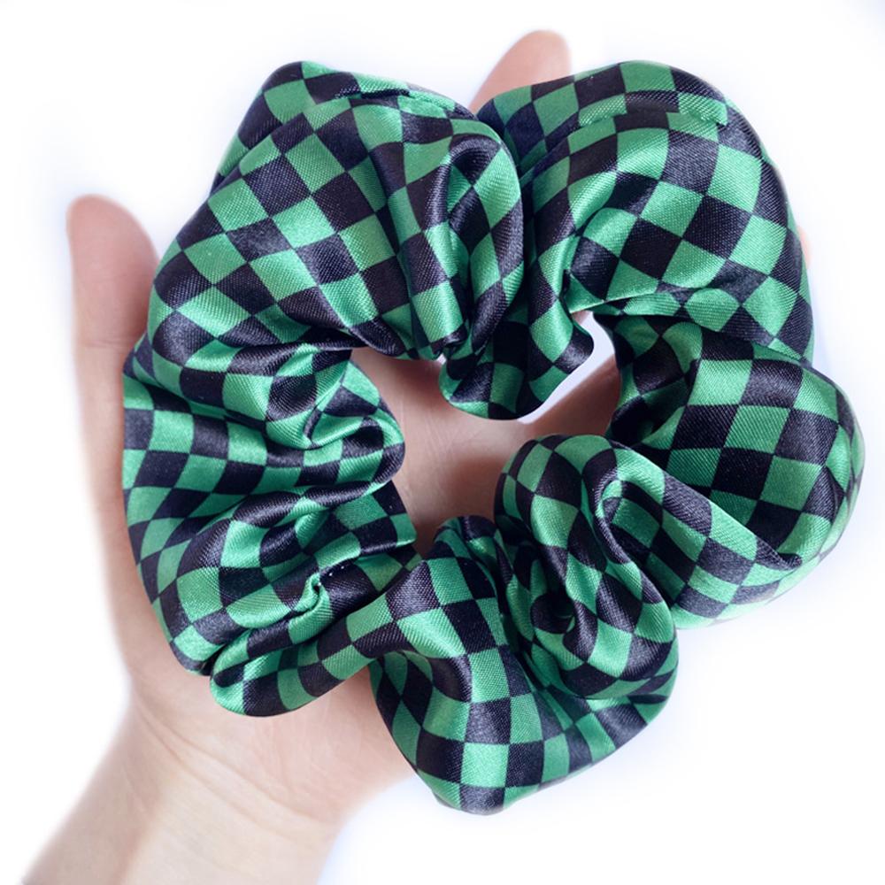 Dây Cột Tóc Scrunchies Họa Tiết Kẻ Sọc Phong Cách Hàn Quốc Thời Trang Cho Nữ