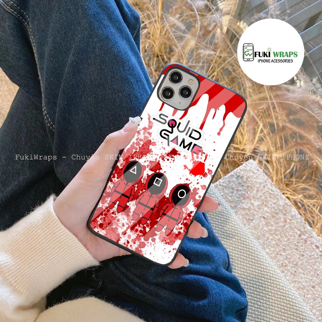 Ốp Lưng Kính Cường Lực / Case Squid Game Chống Vỡ Dành Cho 13ProMax 12ProMax 11ProMax X XSMAX Fukishop