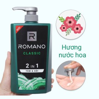 Dầu tắm gội 2in1 Romano Classic 900g
