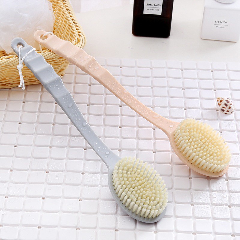 (Flash Sale) Cây chà lưng tắm 2in1 sợi cotton , cây tắm chà lưng tiện lợi kèm bông tắm - Amina