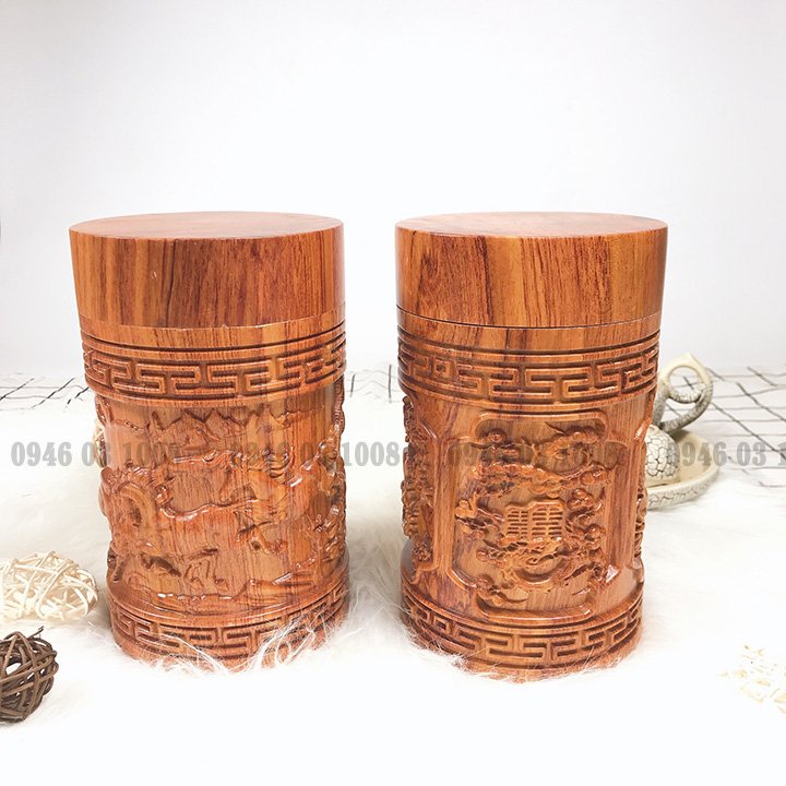 Hộp đựng trà FREESHIPHũ đựng chè khô gỗ Hương cao cấp, trạm khắc họa tiết tinh xảo, nhiều mẫu