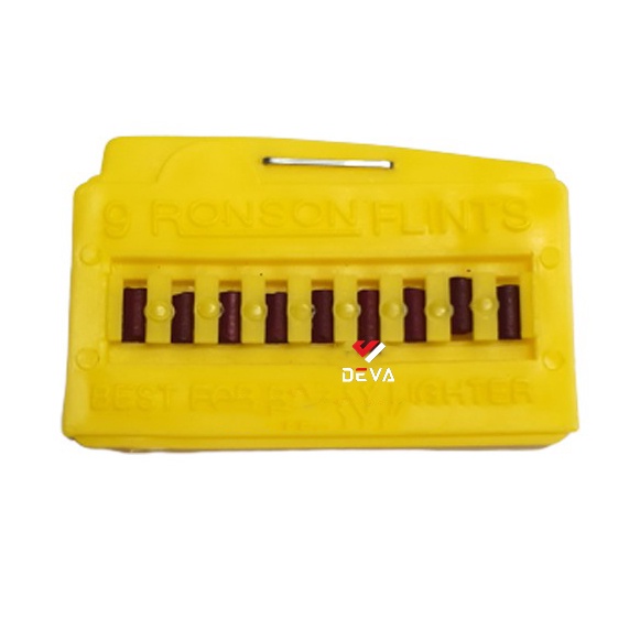 Đá lửa Ronson Vỉ 9 viên màu đỏ mềm - Dùng cho các loại hộp quẹt bật lửa  DEVA