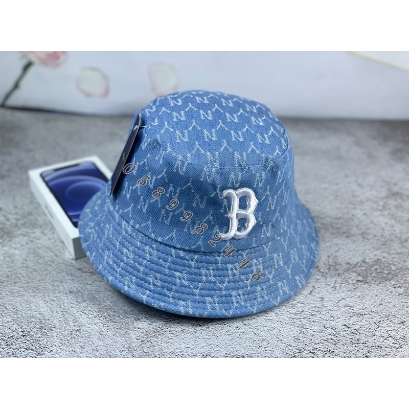 Mũ bucket tai bèo Jeans in hoa văn chữ B cực đẹp dày dặn nam nữ