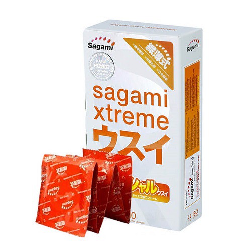 Bộ 3 Hộp 30 cái Bao cao su Cao cấp Sagami Xtreme super thin - Cam kết chính hãng Nhật bản